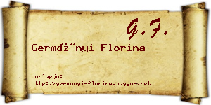 Germányi Florina névjegykártya